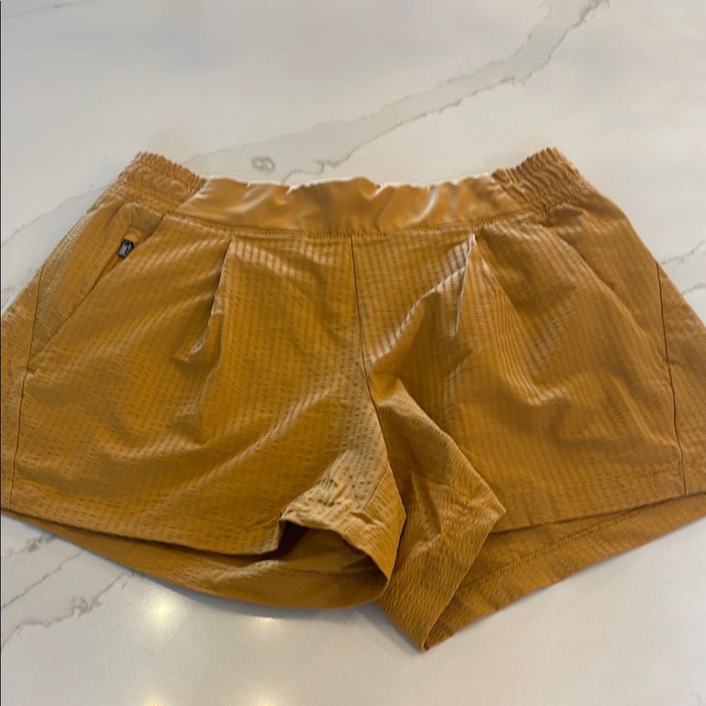Athleta Tan Athletic Shorts with Elastic Waistband